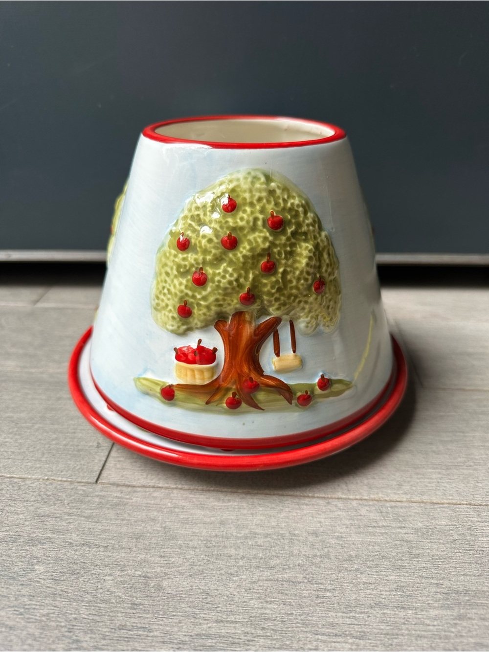Yankee Candle Large Jar Candle Topper Shade Country Apple Tree With Plate Set